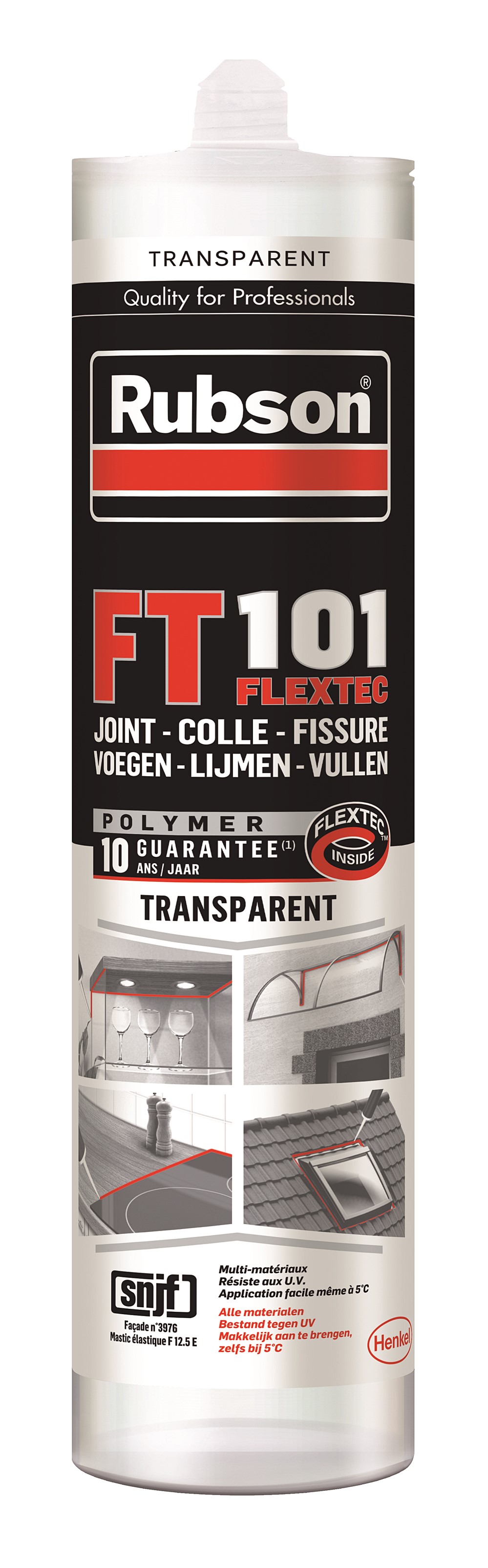 Mastic Transparent FT101 Joint Fissure Colle 280ml - RUBSON